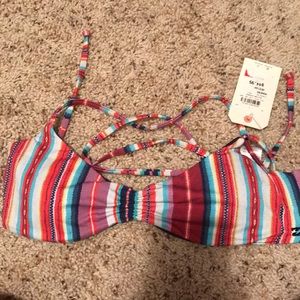 Billabong bathing suit top multi color stripe